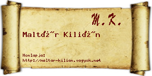 Maltár Kilián névjegykártya